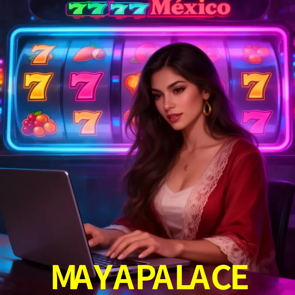 MAYAPALACE Slots - tragamonedas, RTP y control Tragamonedas MAYAPALACE con símbolos, saldo móvil y reglas de apuesta visibles